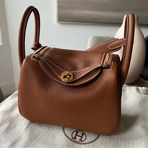 NEW Hermes Mini Lindy in Gold with GHW